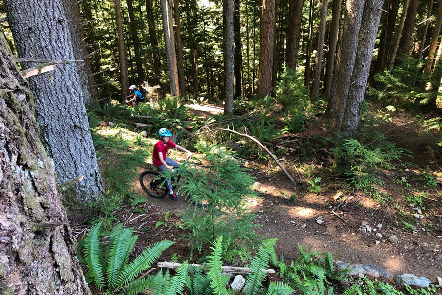 Climbing the Chanterelle trail by Lake Whatcom.