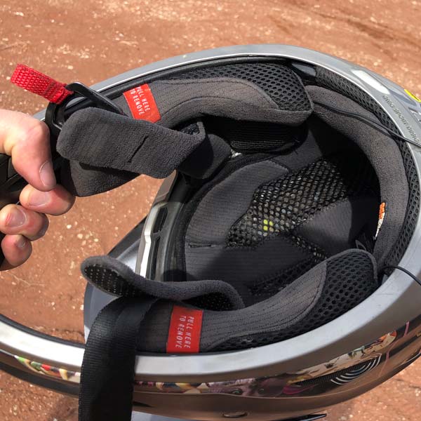 Headphones concealed in the Giro Disciple mtb helmet