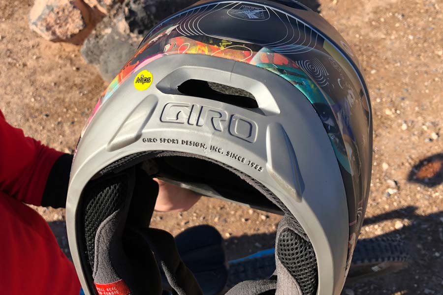 Rear detail view of the Giro Disciple full face mtb helmet