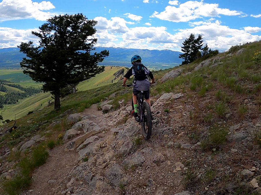 Tyge descending Josie's Ridge in Jackson, Wy