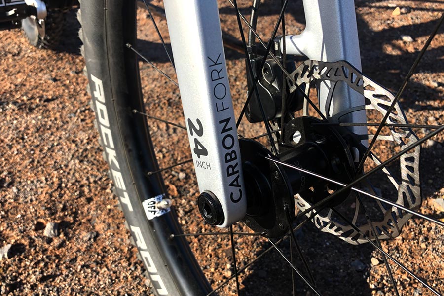Carbon Fork close up - Woom Off 5 Review