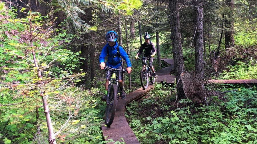 Mountain biking with kids in McCall, Idaho.