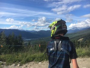 leatt neck brace, fly helmet, whistler BC