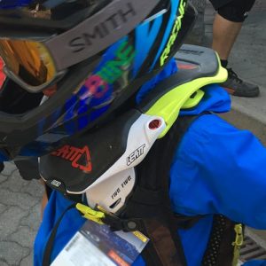 Close up (sorta) of the the Leatt 5.5 DBX Junior neck brace