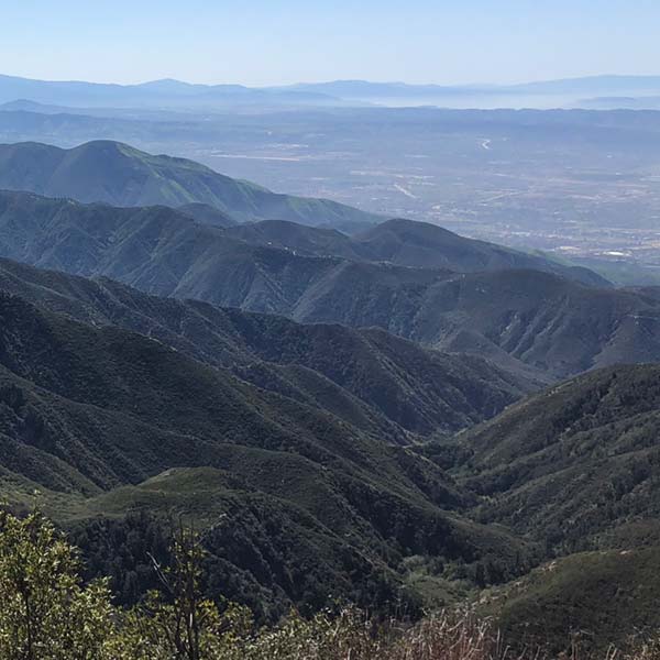 San Bernardino mountains on the way up to SkyPark at Santa's Village