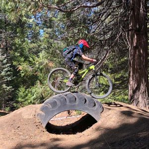 The kids loved the interesting trail features at the bike park