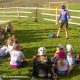 Pro mountain biker Haley Batten speaks to a group of young ladies at a Little Bellas clinic in Park City, Utah.
