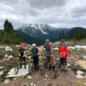 Family at the Lord Of The Squirrels trail in Whistler