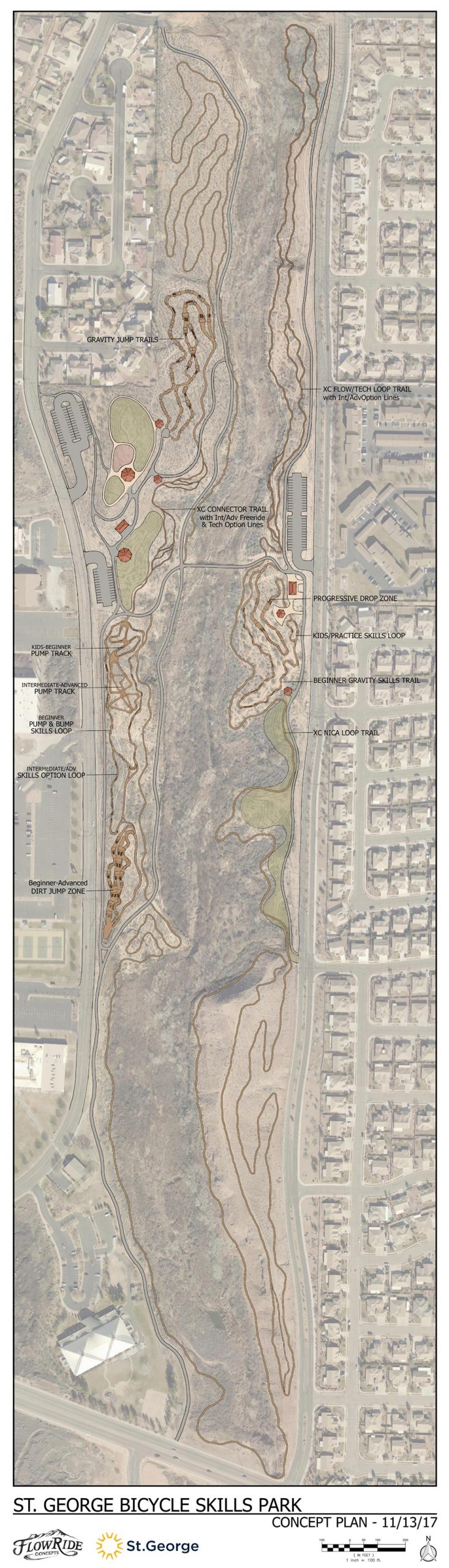Large map - Snake Hollow Bike Park in St. George, Utah