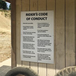 Coast Gravity Park Rider's Code Of Conduct