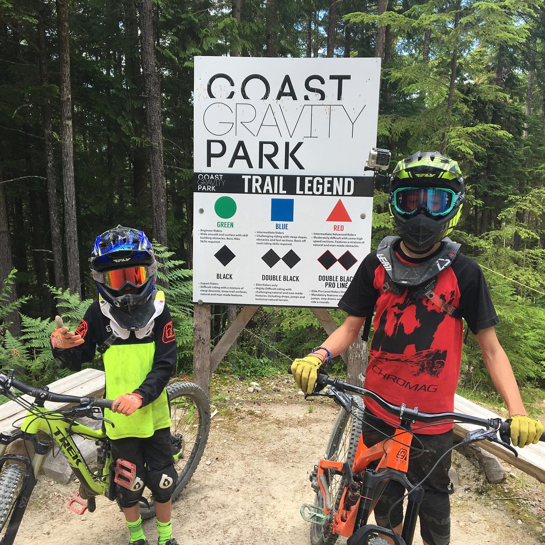 Coast Gravity Park trail legend sign