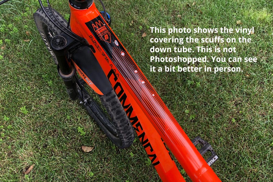 Covered down tube on mountain bike for sale