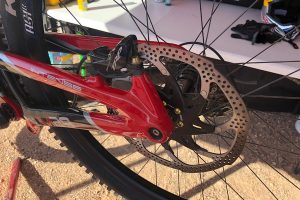 Aaron Gwin Intense M29 DH bike - rear brake detail