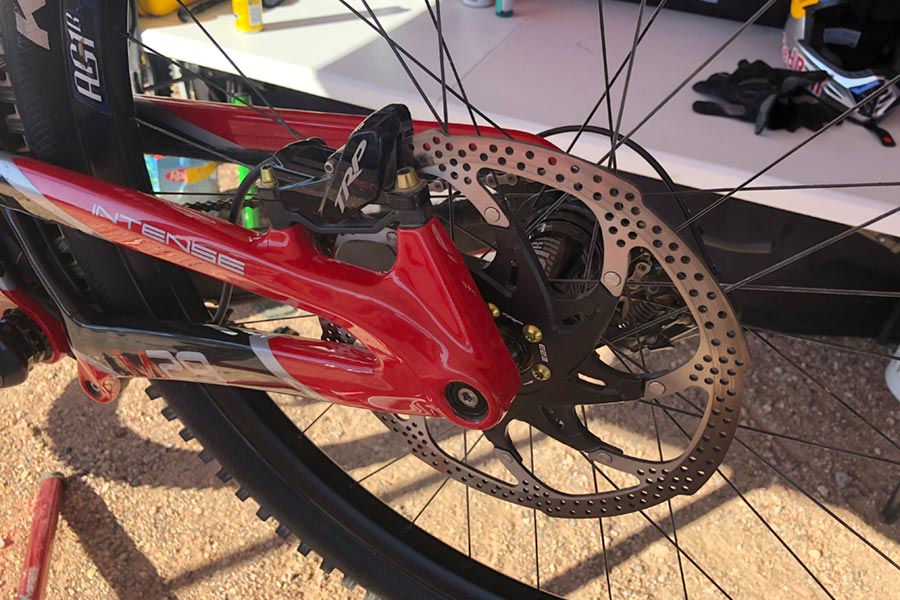 Aaron Gwin Intense M29 DH bike - rear brake detail