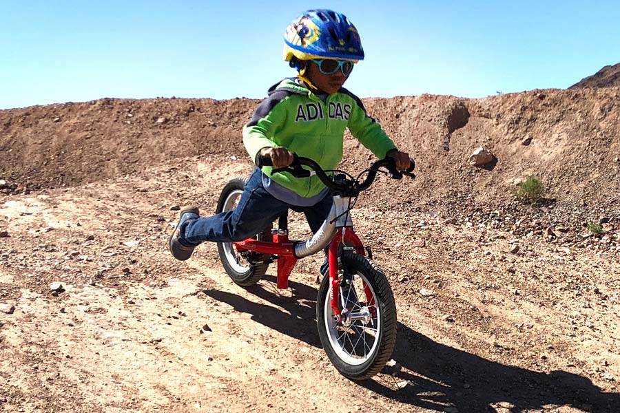 Comfy on a descent while riding the LittleBig Bike