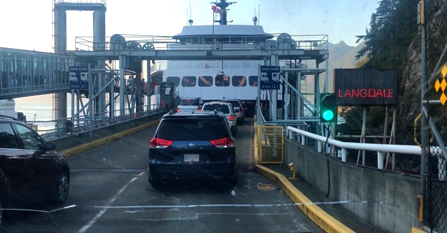 Boarding the ferry from North Van to Langdale
