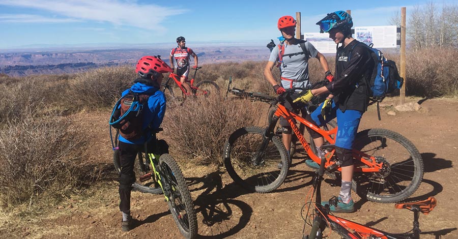 Getting ready to ride the Whole Enchilada trail - Hazard County trailhead