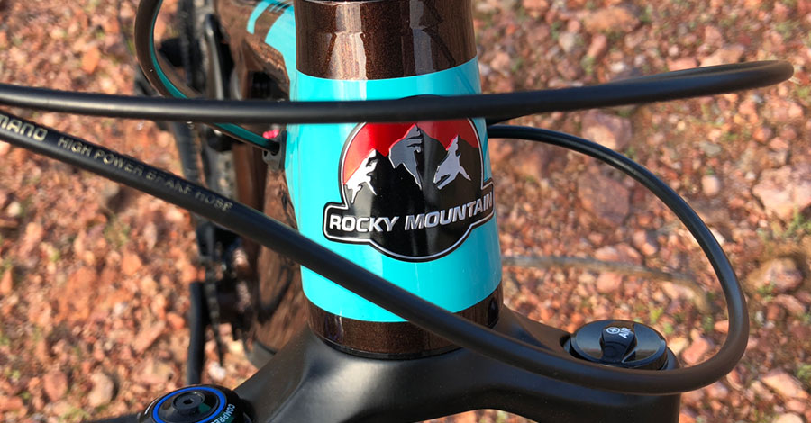 Head tube badge - Rocky Mountain Reaper 27.5 review
