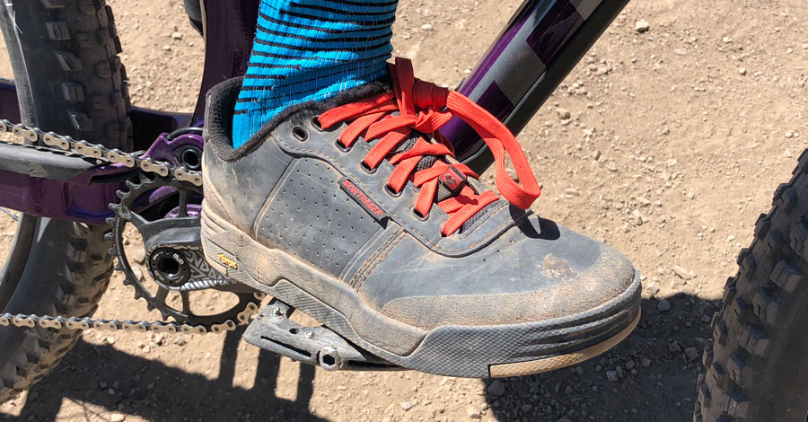 Worn in Bontrager Flatline shoes for kids