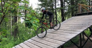 Jackson Hole mountain bike park - ramp roll