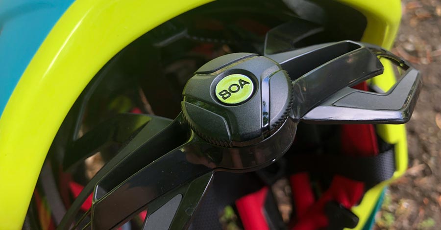 BOA adjustment system on the Bontrager Quantum MTB helmet