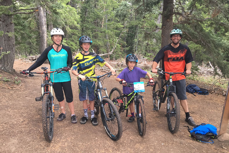 Family photo time - mountain biking in Park City, Utah