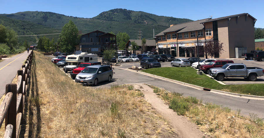 Parking area for the Rail Trail in Park City