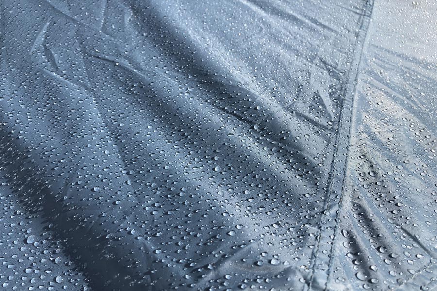 Raindrops bead up on our Marmot 6-person Limestone tent