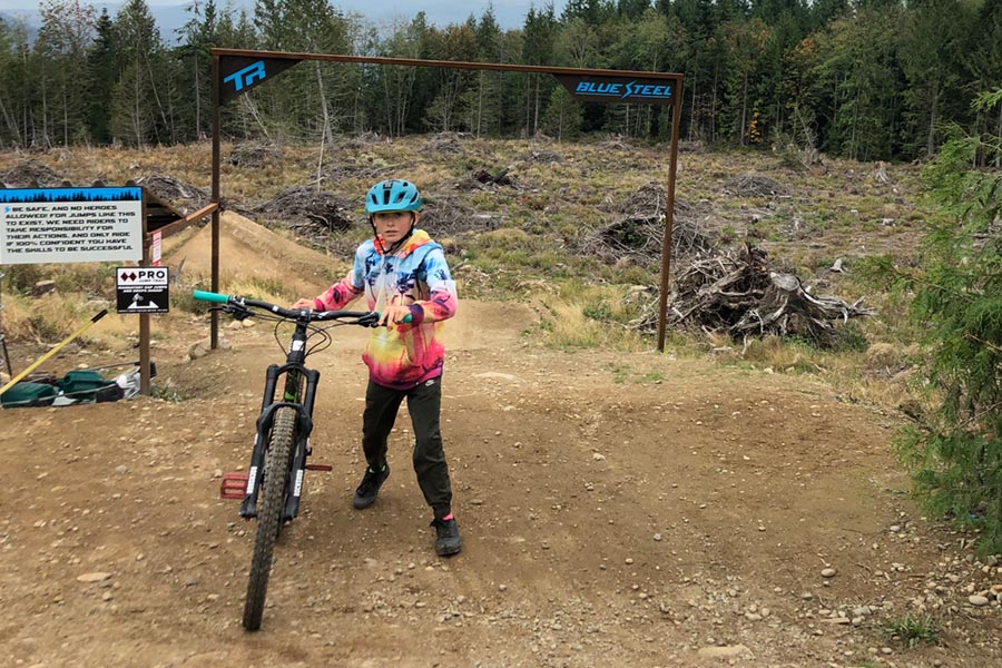 Entry gate at the Blue Steel jump line – Galbraith Mtn.