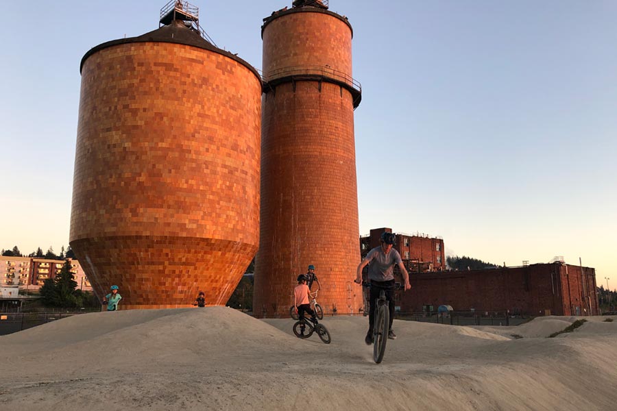 Riding at the pump track - Bellingham, WA