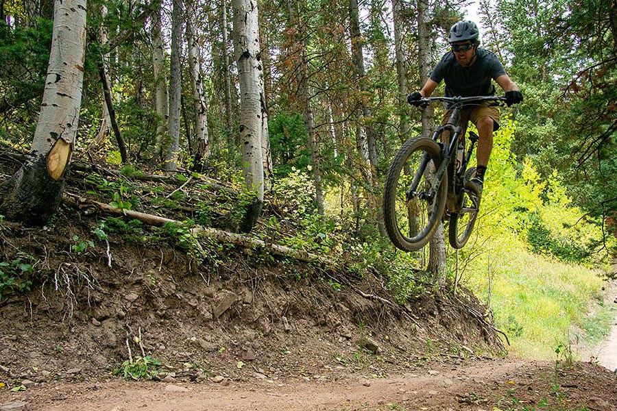 Pro freeskier Tim McChesney mountain biking