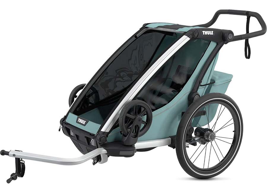 thule chariot cross stroller mountain bike with kids